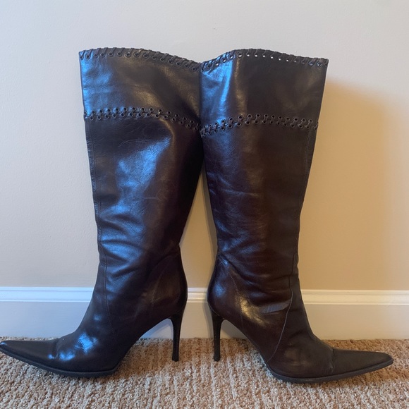 Di Nuccio brown leather knee high boots size 37 - Picture 1 of 10